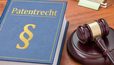 Gesetzbuch mit Richterhammer - Patentrecht