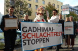 Mahnwache vor der Botschaft von Nepal gegen das Gadhimai-Schlachtfest