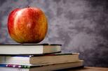 Apfel auf Büchern