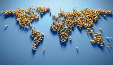 Weltkarte aus Getreide